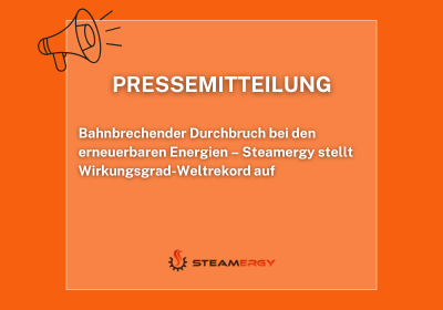 Visual der Pressemitteilung: Steamergy stellt neuen Weltrekord auf